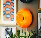 IKEA VARMBLIXT LED Donut lamp, orange glass/round Sabine Marcelis NEW AU PLUG