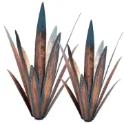 2 PCS Metal Agave Sculpture Decoration, Vintage Country Hand-Painted 2pcs