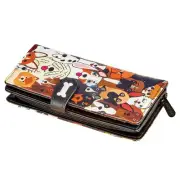 Collections Etc Doggie Crowd Zippered Magnetic Snap Closure Wallet Black