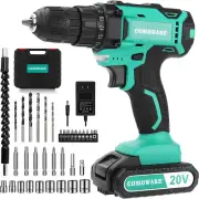 Taladro Inalambrico Cordless Drill, Bit Set Household Lithium Ion Project Tool