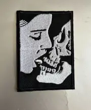 MR ALE Patches French Kissing Skull and Human Embroidered Iron/Sew-On Patch P175