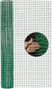 Garden Border Fence, PVC Coated 3 CM Mesh Size 1.5 MM Wire Diameter Garden Fencing Roll, for Protect Seedlings Fencing,Green,1x18m