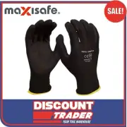 Maxisafe ‘Rippa Grippa’ Black Nitrile Coated Synthetic Gloves 1 Pair Large (L)
