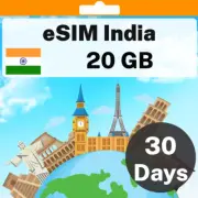 eSIM India - 20 GB - 30 Days - Travel eSIM | QR code activation