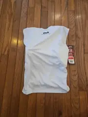 McDavid BOY'S 6 Pad Padded Compression Tank Top Shirt, NWT, Size YL LARGE WHITE