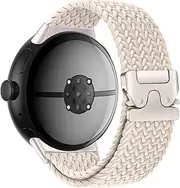 Braided Stretchy Band for Google Pixel Watch Band/Pixel Watch 2 1/Pixel Watch 3 41mm 45mm Band for Women Men, Parachute Buckle Elastic Soft Nylon Fabric Sport Strap for Pixel Watch 3 2 1 Accessories