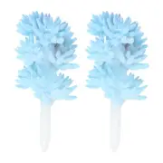 2Pcs Artificial Succulent Plants Fake Succulents Plant Unpotted Blue