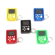 3PCS Mini Handheld Electronic Tetris Game Machine Pocket Stress Relief Toy Keychain Random Color Transparent 5 colors random