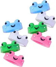 [MOBUTOFU] Cute Frog Ring Set 8pcs Resin Frogs Jewelry Animal Finger Rings Frog Jewelry Non-tarnish Ring Random