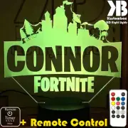 FORTNITE GAMER LOGO Personalised 3D LED Night Light Colour Change Lamp