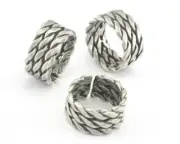 Ring Swirl Ring Adjustable Antique Silver plated Brass 6.5-9.5US size 3952