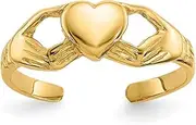 [JewelryWeb] 2mm Solid Yellow Gold Polished Irish Claddagh Celtic Trinity Knot toe ring