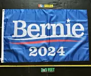 Bernie Sanders Flag *FREE FIRST CLASS SHIP!* Blue Feel The Burn 2024 Sign 3x5'