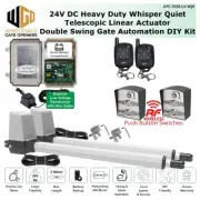 APC 24v LV Double Swing Gate Opener Kit With 2 Remotes, 2 Wireless Push Buttons