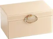Container CYAN DESIGN BIJOU Modern Contemporary Beige Agate Stone Glass Wood