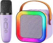 Mini Kids Karaoke Machine, Portable Bluetooth Speaker with Wireless Microphone