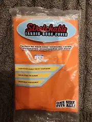 Neon Orange Stretchable Fabric Book Cover Textbooks, Novels, Washable Reusable