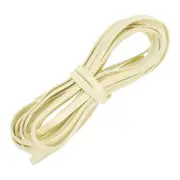 Flat Leather Cord, 5.5 Yard 6mm Leather String Strips for DIY Crafts Beige White
