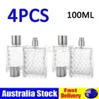 4PCS Refillable Perfume Atomizer Empty Flat Glass Spray Bottle Containers Clear