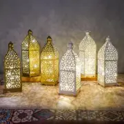 Lantern Metal Multicolor Medium LED Battery Vintage Novelty Free Stand Decor