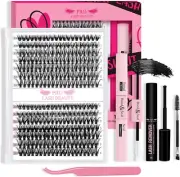 Lash Extension Kit 280Pcs Lash Clusters Eyelash Extension Kit with Lash Bond