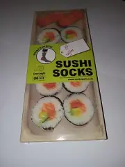 SUSHI THEMED CREW SOCKS ONE SIZE FITS MOST