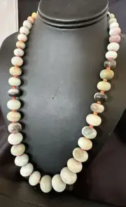 Blue Amazonite Orange Spiny Navajo Sterling Silver Bead Necklace 21” 18075