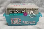 40 Memorex 3.5" HD Floppy Disks PC Formatted w/Free File Box New & Sealed
