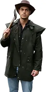 [RESISTANCE] Oilskin Cotton Western Short Duster Jacket | Waterproof Breathable Long Sleeves 3/4 Length Duster Coat