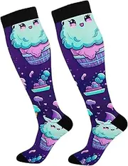 [GAIREG] Ethnic Bright Feathers Compression Socks Compression Plane Socks Boot Socks Mens over the Calf
