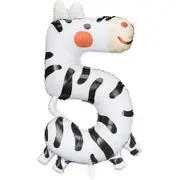SuperShape Number 5 Foil Balloon - Zebra - 81cm