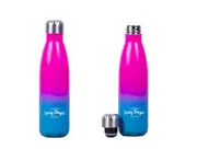 500ml Double Walled Insulated Stainless Steel Water Drink Sport Carry Bottle Gym Outdoor Gym Cycling Gift BPA Free Hot Cold 12 Hours Pink Blue Ombre