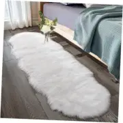Ultra Soft Faux Sheepskin Fur Rug Fluffy Rug for 2' x 6' (sheepsink) White