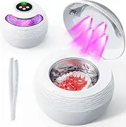 [AUSSNICE] Ultrasonic Retainer Cleaner, 45kHZ Ultrasonic Denture Cleaner, 4 Modes with Digital Timer, 200ML Portable Retainer Cleaner Machine for Dentures, Retainer, Aligner, Braces, Mouth Guard