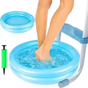 Inflatable Foot Bath Tub - Portable Pool Foot Soak Basin - Foldable Foot Soaking Bath for Pool Entry Ladder, Inflatable Foot Wash Bath Basin with Inflator