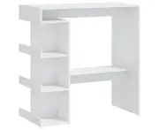 vidaXL Bar Table with Storage Rack White 100x50x101.5 cm Engineered Wood