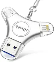 iDiskk MFi Certified 256GB iPhone Flash Drive, Photo and Video Backup Stick for iPhone, iPad, MacBook, Android Phones and Windows Computer