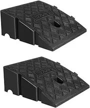 BCOATH Portable Slope Mats 2pcs for Vehicle Access Wheelchair Doorways Lawn Mower Entry