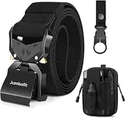 [Jumbofit] Tactical Belt for Men and Women, Military Work Belt Nylon with Quick-Release Buckle, Gift with Molle Pouch & Clip