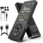 RUIZU 32GB MP3 Player with Bluetooth 5.3, Portable Music Players for Sports Running, FM Radio, Voice Recorder, 80 Hours Digital Audio Shuffle Playback, Video, E-Book, Expanded 128GB Micro SD Card