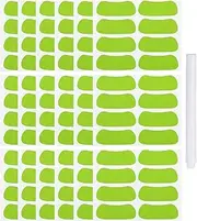 uxcell 72 Pairs Sports Eye Black Stickers, Under Eye Black Strips Football Face Stickers Breathable Eyeblack Sticker with 1 Pcs White Pencil for Baseball Fans on Game Day, Light Green