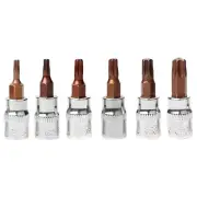 6pcs Torx Head Screwdriver Bit Torx Bit Sockets 1/4inch Sockets Wrenches T10-T40