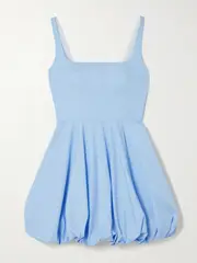 [Emilia Wickstead] Emilia Wickstead - Annabelle Cotton-poplin Mini Dress - Light blue - UK 4 UK 4 Blue