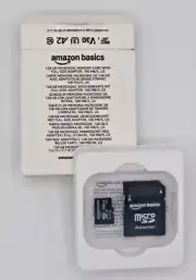 Amazon Basics 128gb MicroSDXC Memory Card With Full Size Adapter New