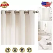 Extra Wide Light-Filtering Linen Blend Curtain 100" x 96" for Farmhouse Style