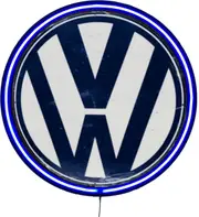 LARGE VW Volkswagen Bar Garage Wall Light Sign Blue Neon
