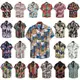 2021 summer new mens printed short-sleeved shirt casual