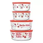 Pyrex Hello Kitty 8-Piece Decorated Glass Food Storage Set Collectors Edition