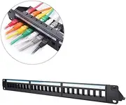 Network Cable Rack, International Standards Data Patch Panel, Fine Workmanship Mountable for Over 5 Types of Network Cable