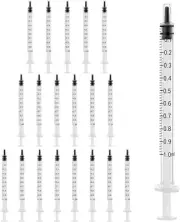 20 Pack 1Ml Syringe without Needle for Liquid Measurement Tools Individually Sea